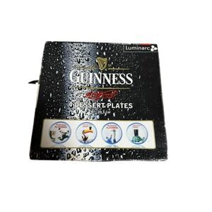 Guinness Vintage Beer Plate Set of 4 Lovely Day Advertising Art Glass